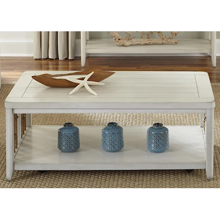Coastal Cocktail Table with Rope Accents